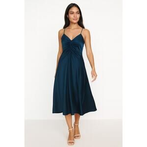 Jason Wu A-Line Emerald Ruched Spaghetti Strap Dress – Size XS, NWOT